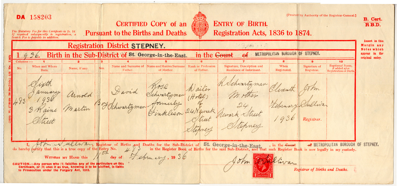 AS BIRTH CERTIFICATE